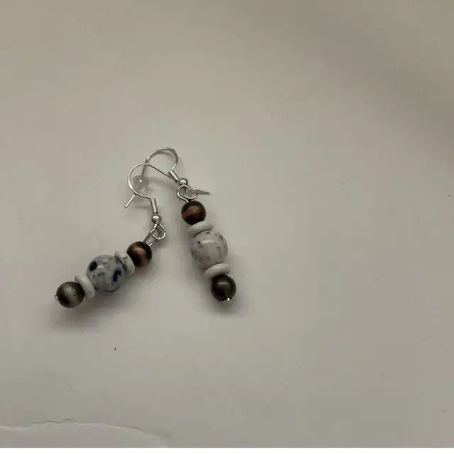 Magnesite & Copper Earrings Made By Me