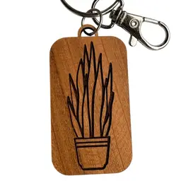 New Wooden Plant Engraved Keychain
