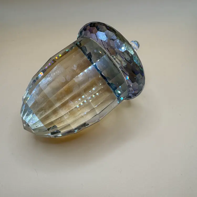NEW SIMON DESIGNS HARVEST SHIMMER CRYSTAL PAPERWEIGHT ACORN