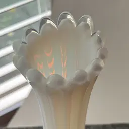 Vintage White Fostoria Vase With Beautiful Flash