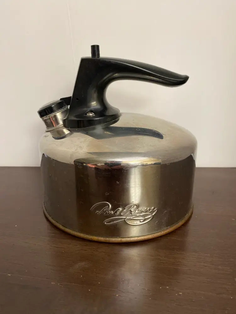 Vintage Revere Ware Tea Kettle h 99-C Whistling Copper Bottom Korea