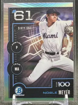#78 - Noble Meyer 2025 Bowman Chrome Bowman Top 100 Prospect