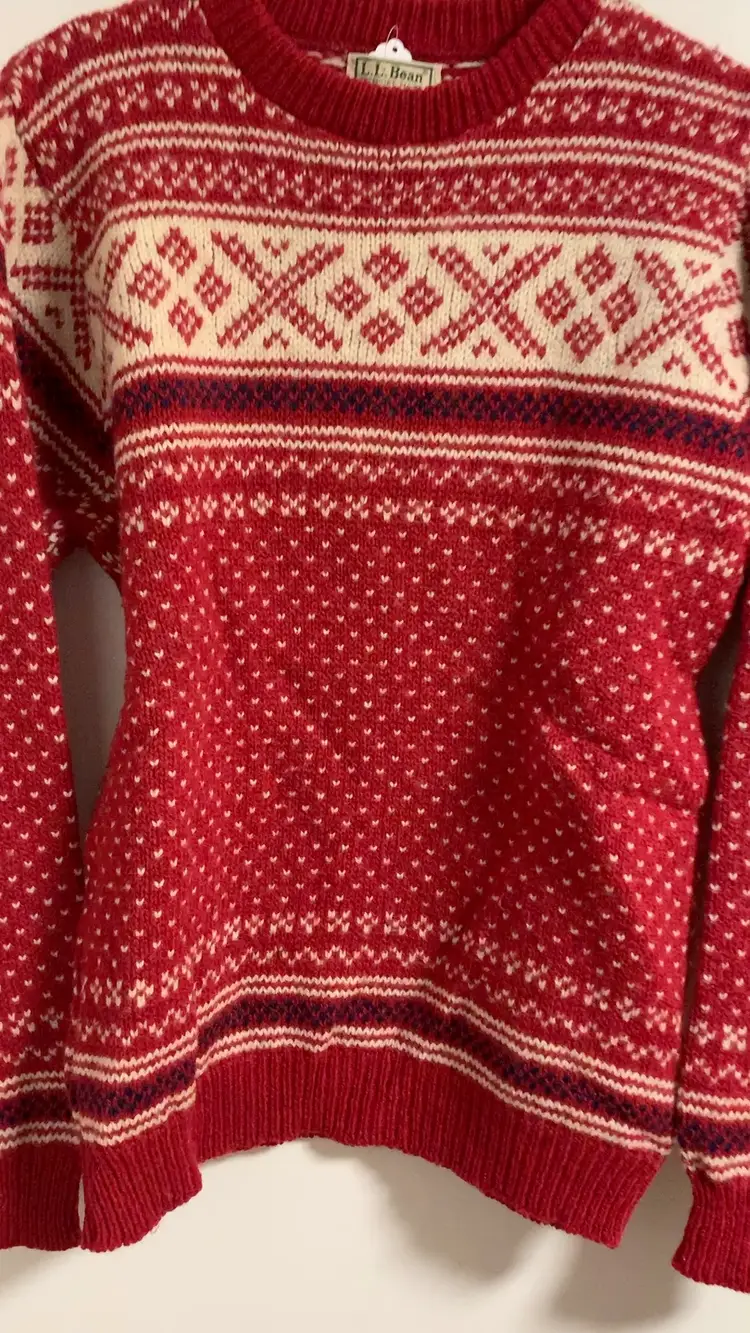 Vintage LL BEAN Wool Sweater Men's Medium 80’s Made In USA