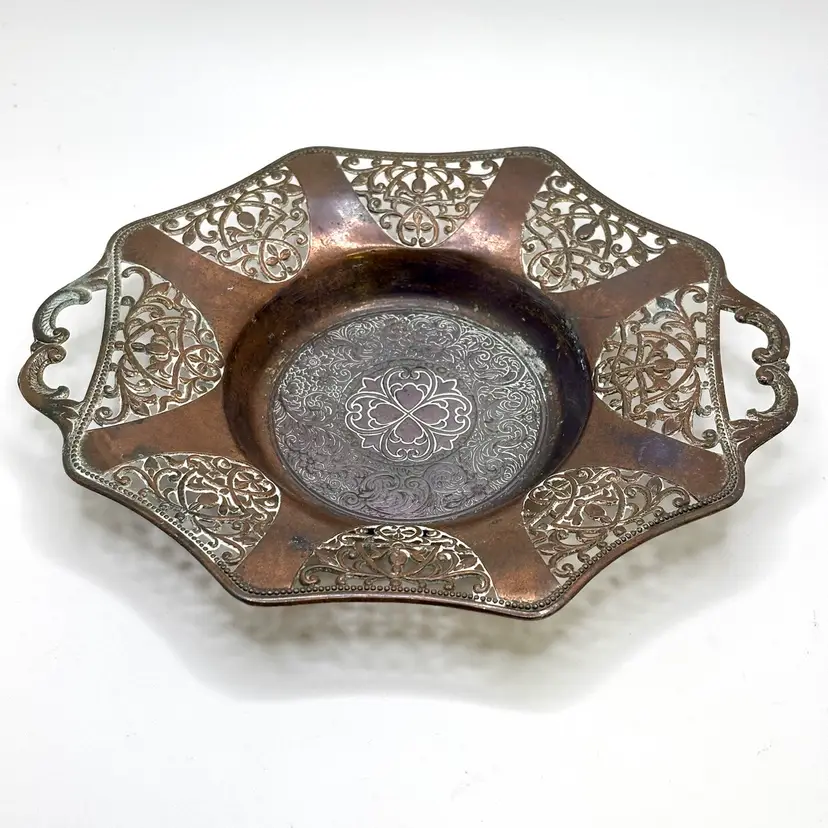 Ornate Made In Occupied Japan Silver Plate 7”