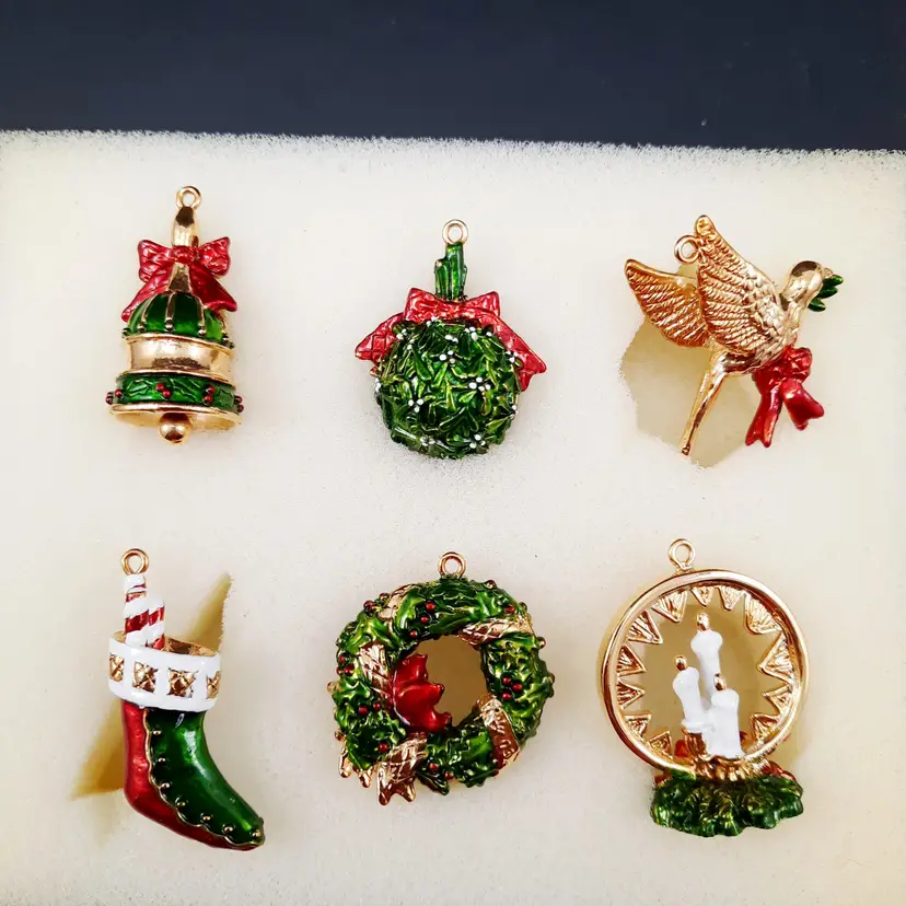 Christmas Miniature Metal Ornaments Hallmark Keepsake Symbols Of Christmas 2003