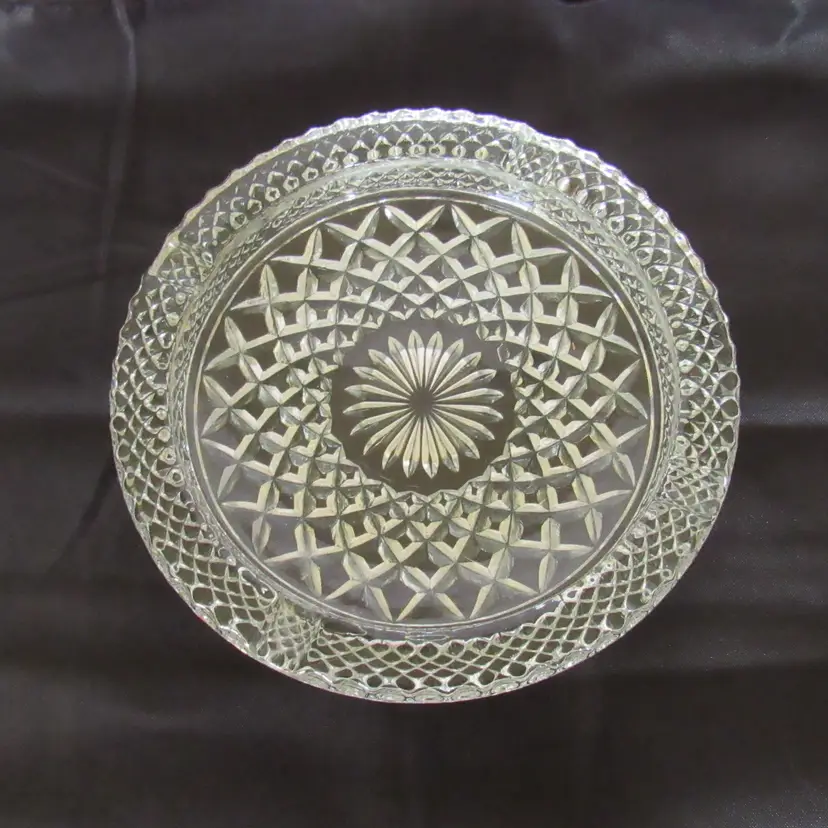 Vtg Anchor Hocking Clear Glass Wexford  Ashtray 8 1/2"