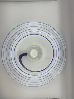 Blown Glass Cobalt Swirl Bowl 8.5”Diameter