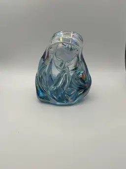 Vintage Fenton Iridescent Glass Madonna Figure Votive Candle Holder