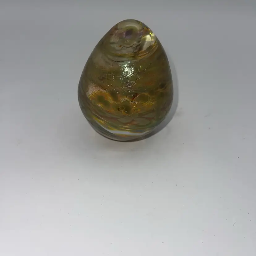 iridescent Egg Paperweight 4 Inches Signed By Artist Jeff Price
