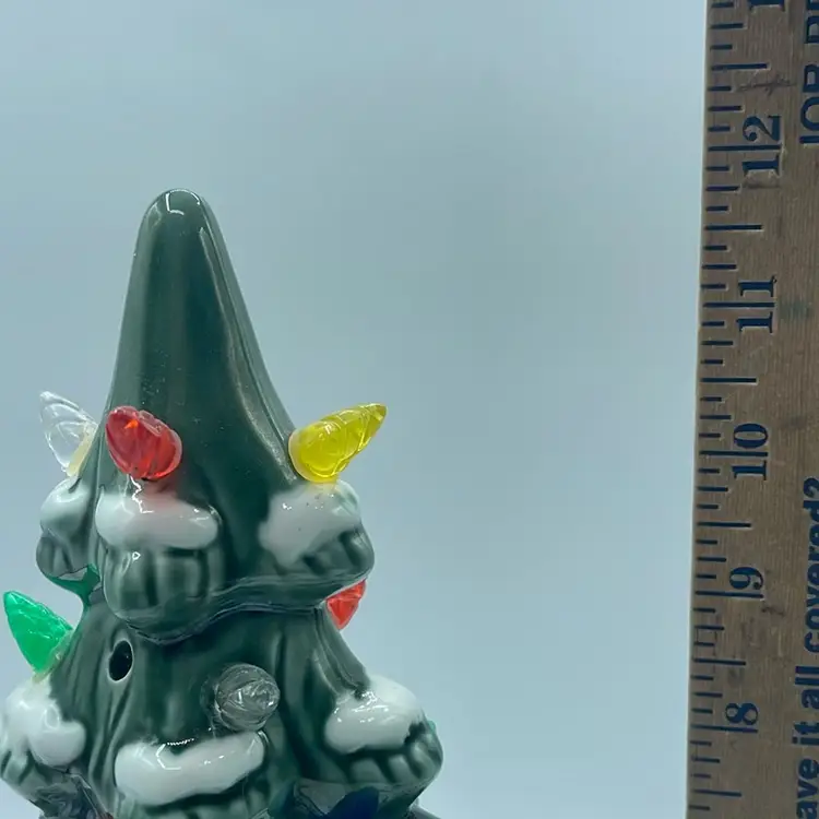 Christmas Tree Battery Operated 12” Missing 4 Plastic Lights