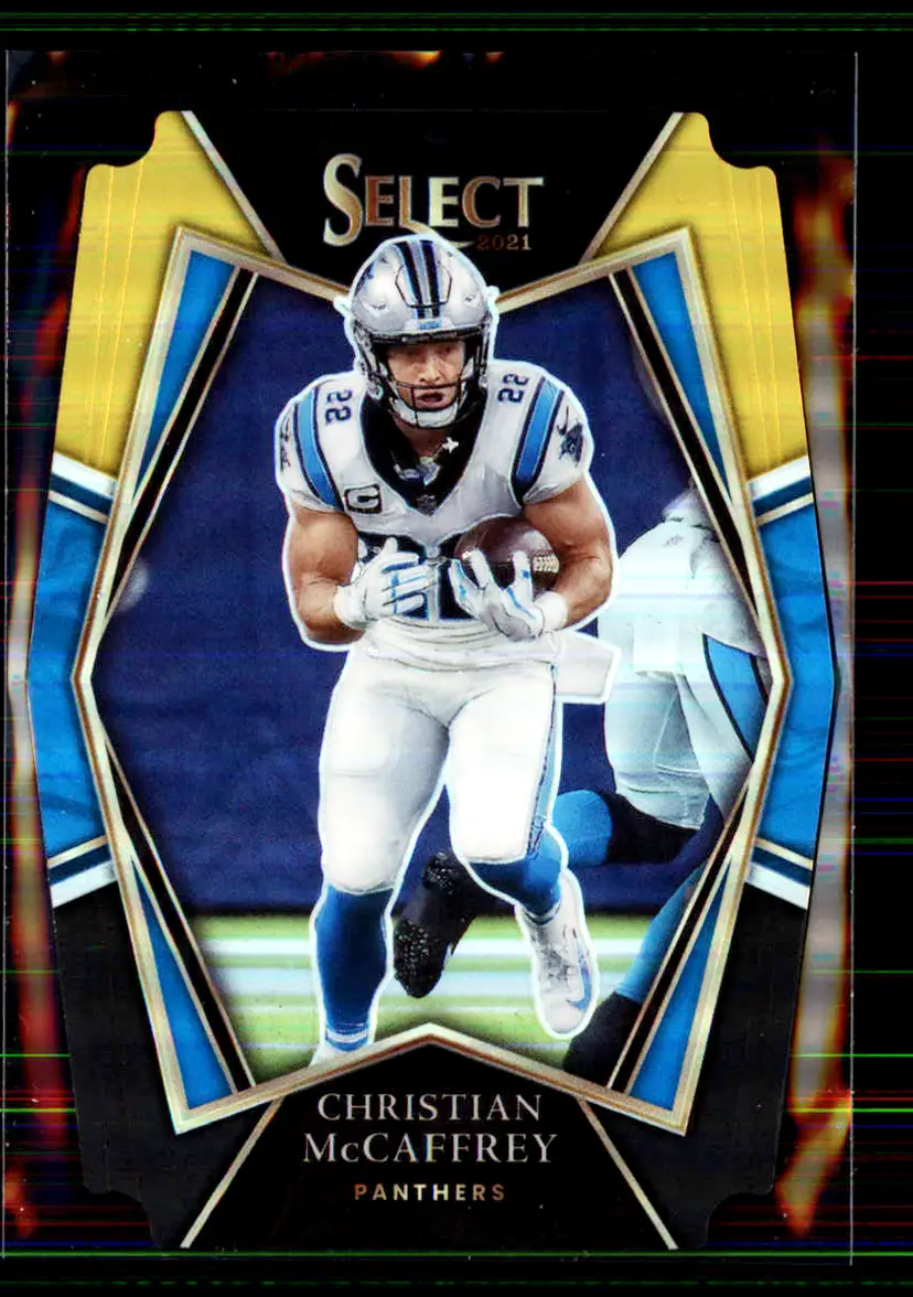 Christian Mccaffrey 2021 Panini Select Black & Gold Prizm Die Cut #107 - Carolina Panthers - (147-2)
