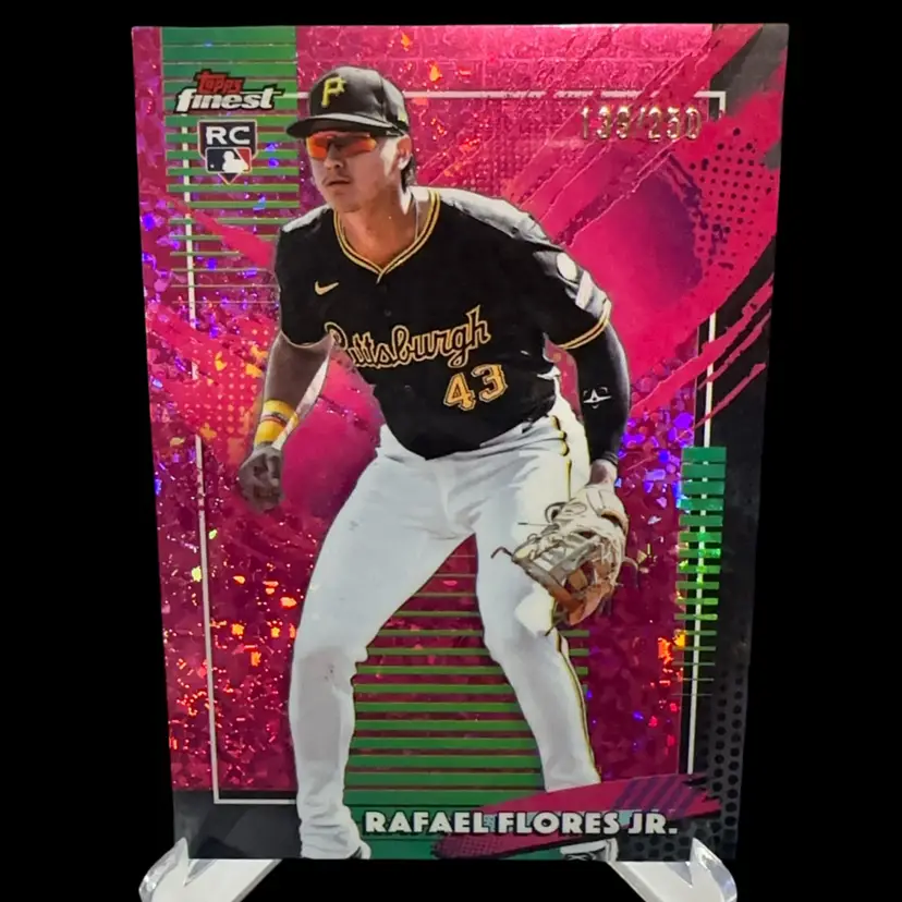 Rafael Flores Topps Finest Pink Mini Diamonds /250 RC Pittsburg Pirates