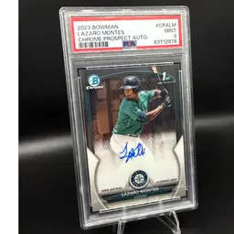 Lazaro Montes 1st Bowman Chrome Auto PSA 9