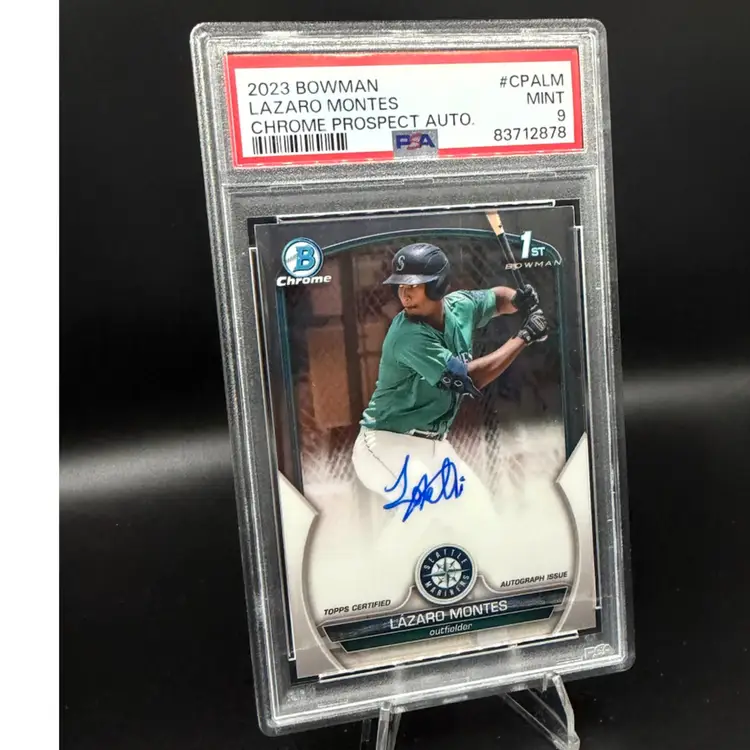 Lazaro Montes 1st Bowman Chrome Auto PSA 9