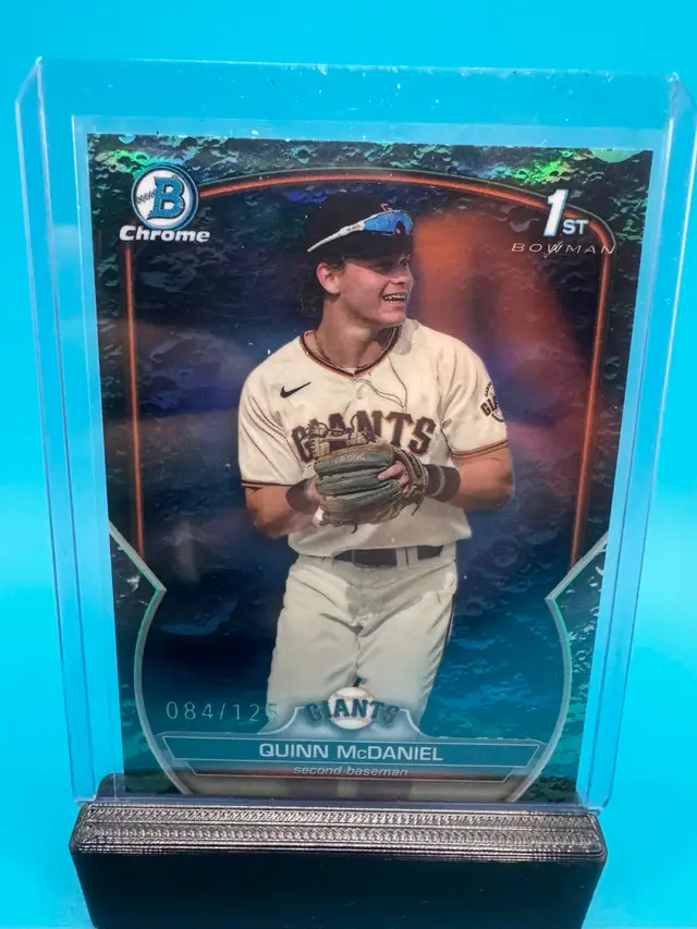 Quinn McDaniel 1st Bowman Chrome Aqua Lunar Crater Refractor /125 San Francisco Giants