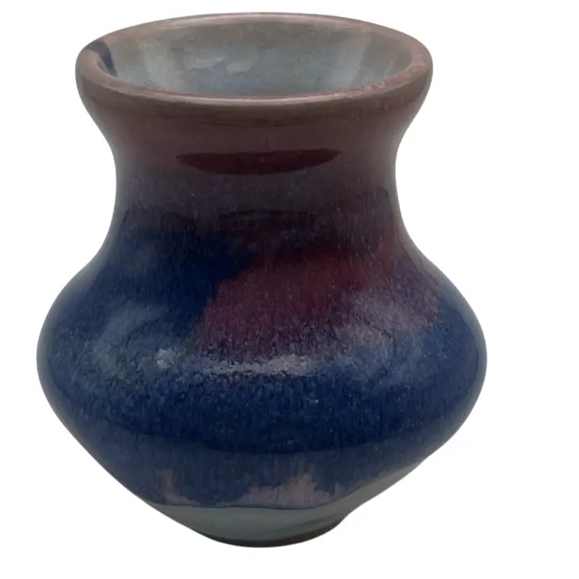 Small Artisan Signed Pottery Bud Vase