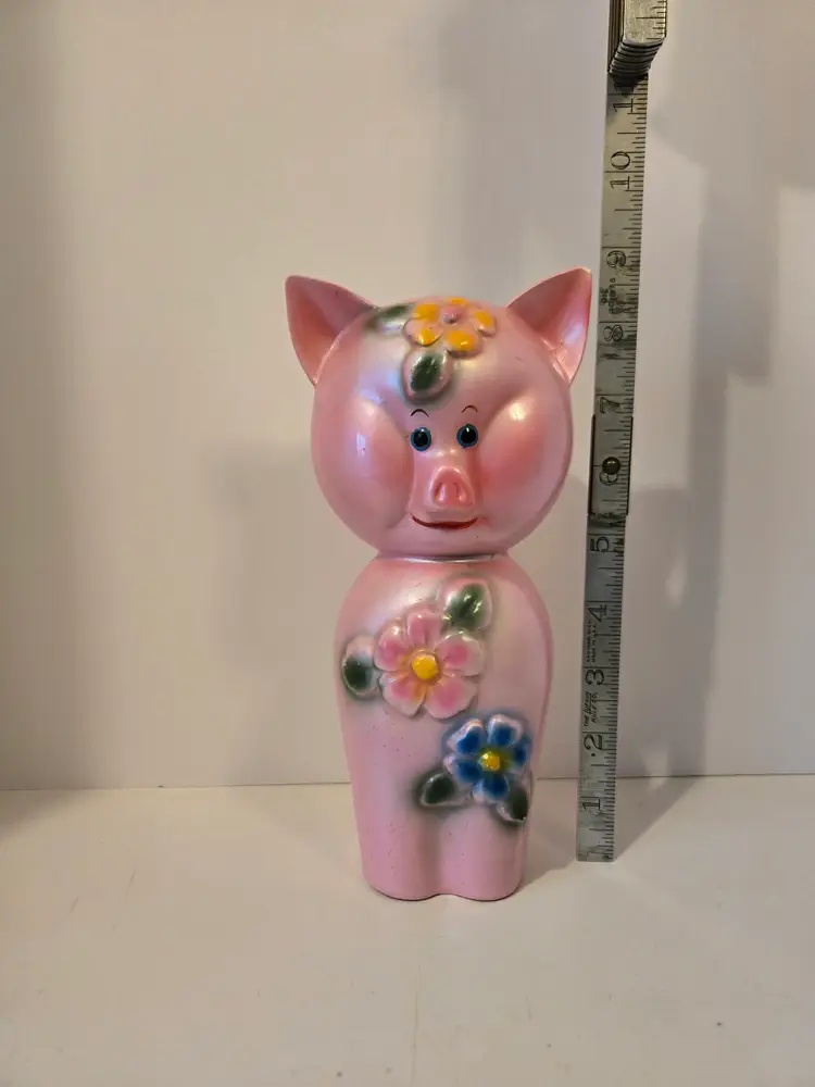 Pink Lusterware Pig Coin Bank Japan