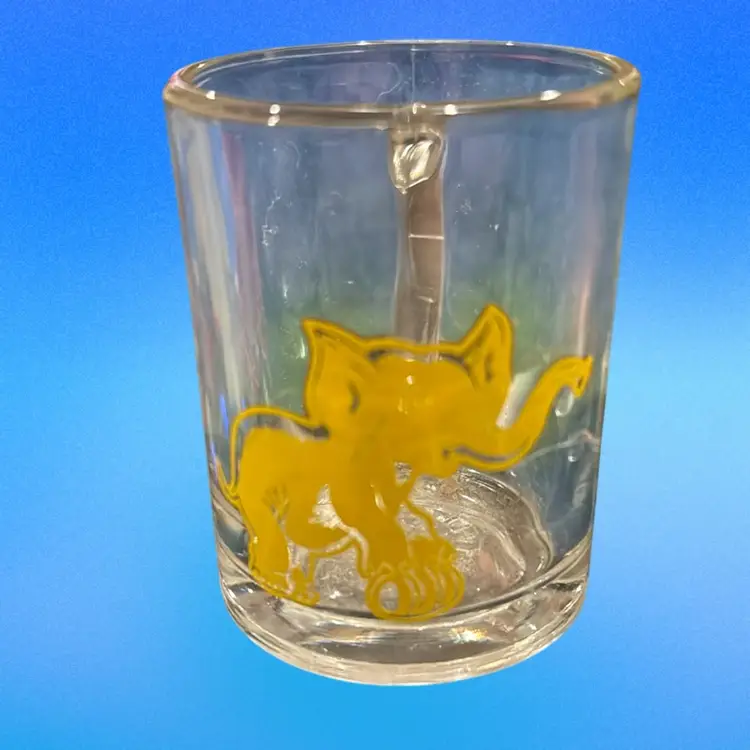 Set Of 4 Children's Glass Mugs - Duck/ Rabbit/ Elephant/ Bear