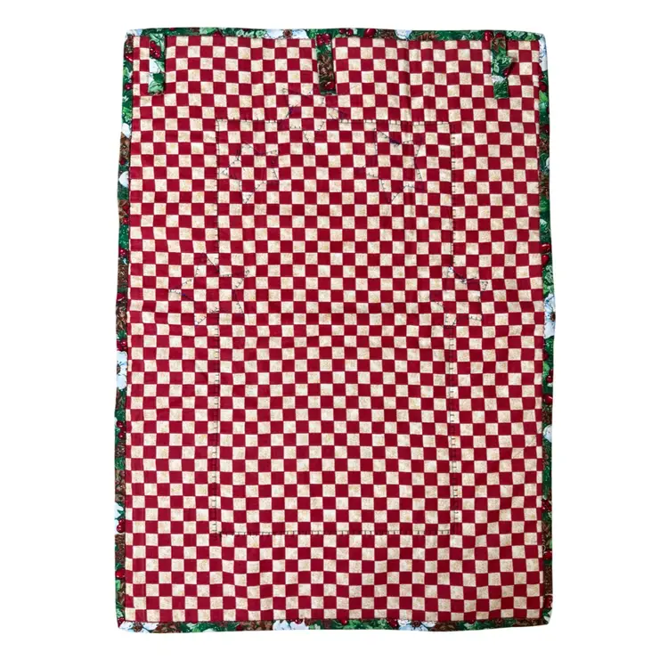 17”x23” Handmade Quilted Wall Hang Panel, Christmas Snowman, Stars, Embellished