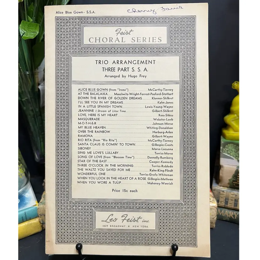 MARKDOWN! Feist Choral Series Leo Feist Inc Song Book 1919