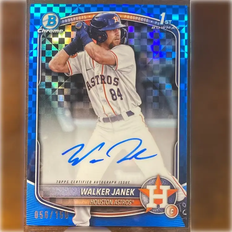 2025 Bowman Walker Janek 1st Bowman Auto Blue X-Fractor 56/150 Houston Astros
