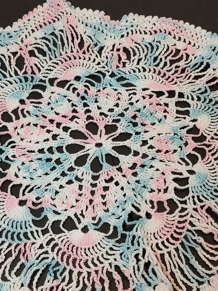 Pastel Scalloped Edge Doily