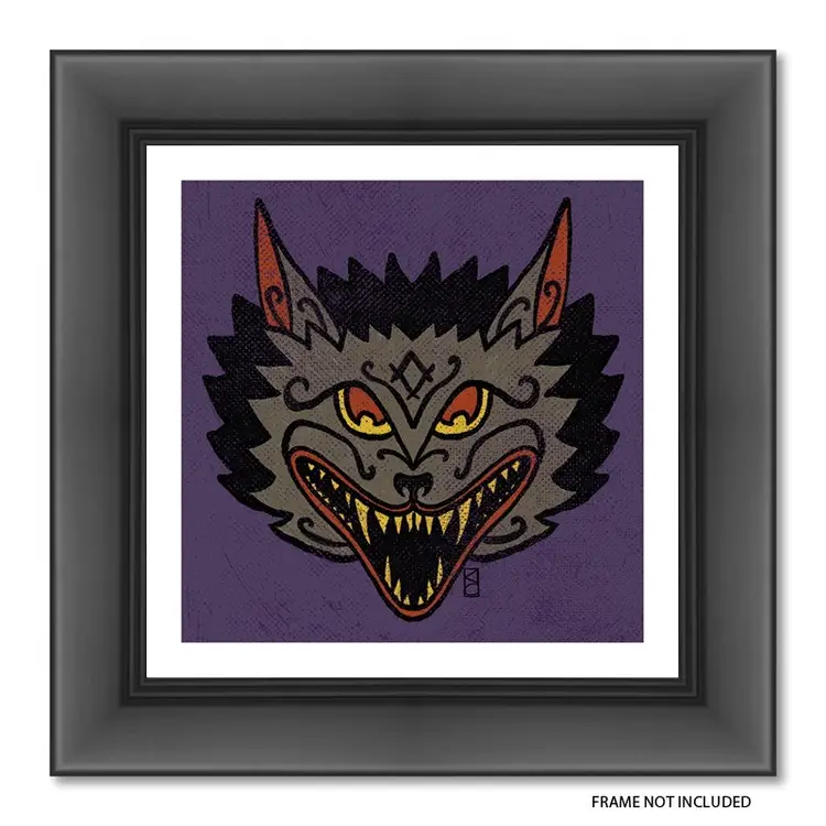 MADE BY ME: 8x8 Archival Print Of My Digital Artwork- “Werewolf ”. Halloween Or Every Day Wall Art. Great For Gallery Wall. Created On My iPad Using Procreate - Not AI.