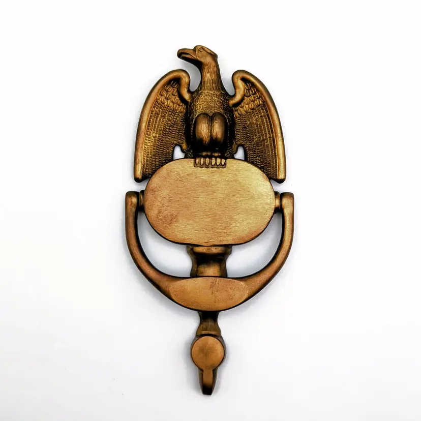 Vintage Brass Metal American Eagle Door Knocker 8” Heavy Brass Decor