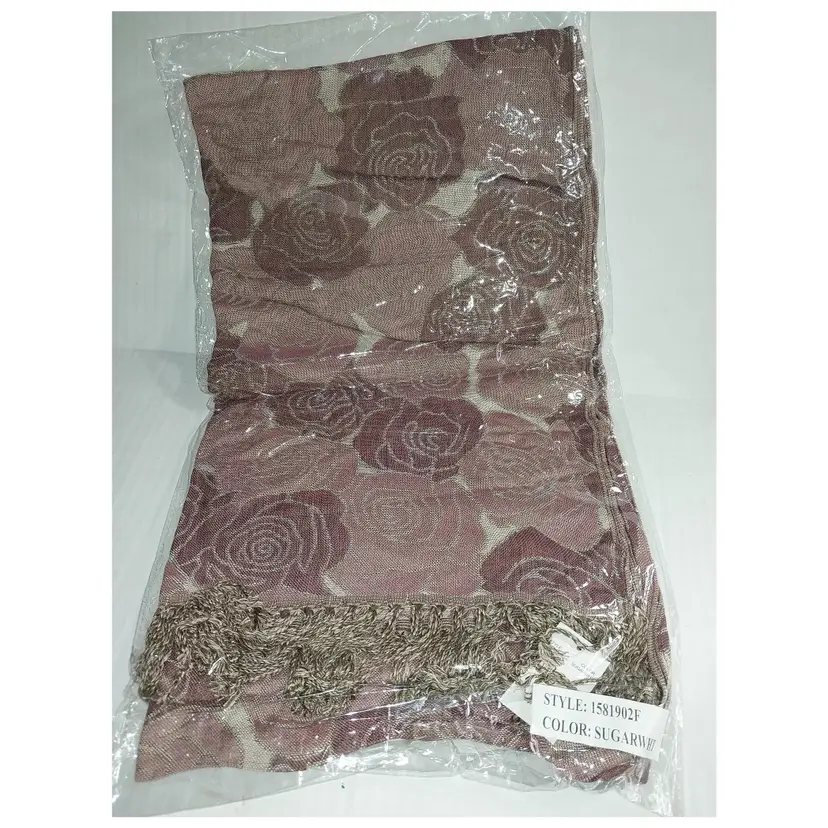 Vintage Collection 18, Viscose Scarf, Rose Pattern. 'SUGARWHT',  78"x21" Was a Sample piece. Scarce!