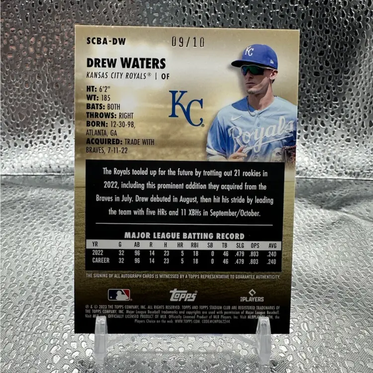 Drew Waters 2023 Stadium Club Rainbow Foil Auto /10