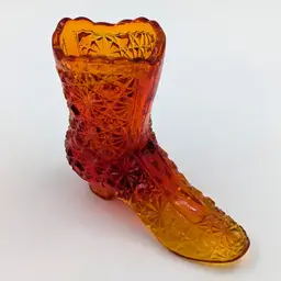 Fenton Amberina Daisy & Button Boot Glows!