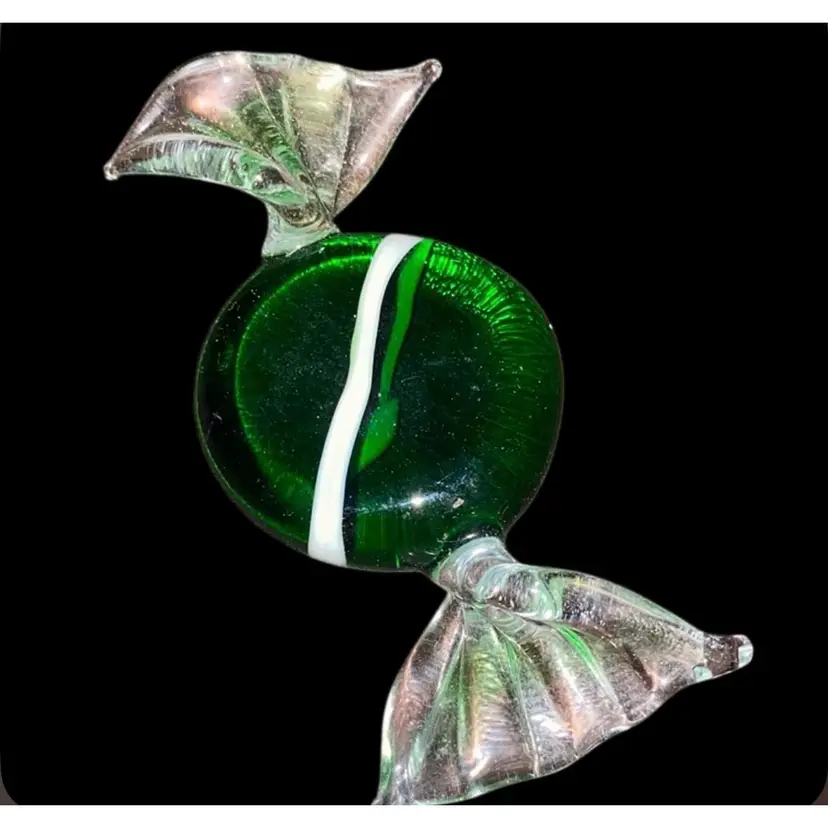 #02- Vintage 1980's /90's  Unknown Artist Art Glass Candy  As Pictured