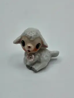 Miniature Lamb Figurine, Japan 2" x 1.5"