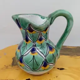 Small Mexican pottery jug, pitcher, ewer, Mexico, Talavera, Tonala