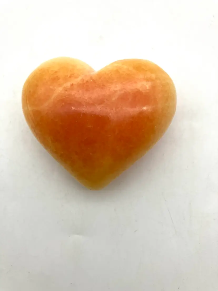 BIN - Orange Calcite Stone Heart Mexico