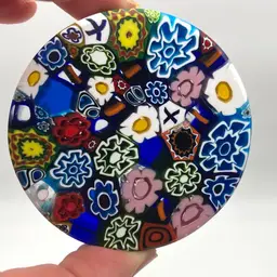 19 - Tiozzo Sergio Smaller 2.5”Millifiori Puck Paperweight Italy 1 Of 2