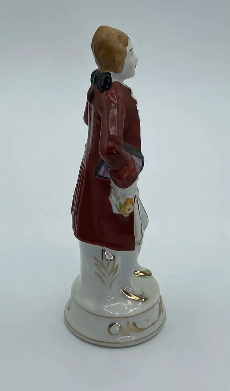 Vintage Figurine Colonial Man Brown Jacket Made In Japan