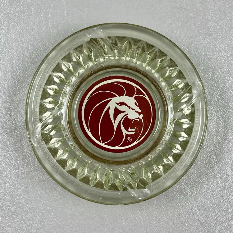 Vintage Former MGM 4 Slot Grand Hotel Casino Las Vegas Deluxe Glass Ashtray