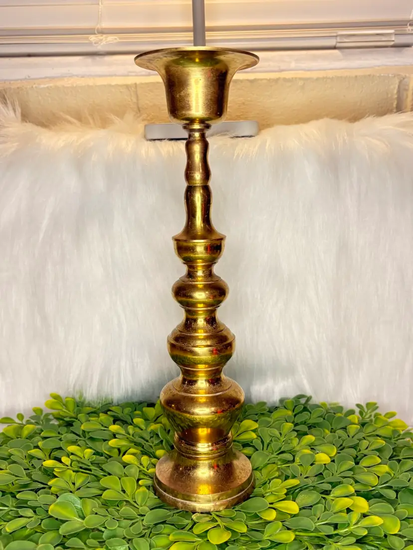 Vintage Brass Homco Candlestick Holder