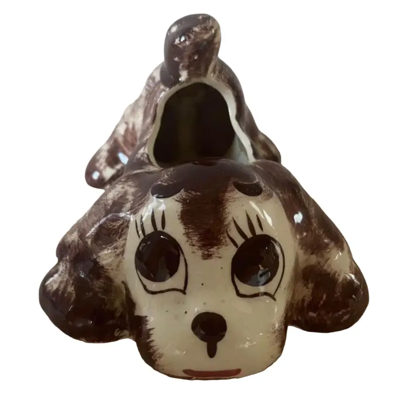 Vintage Hound Dog Puppy Planter Brown and White N S Co Cleveland Ohio USA
Ceramic Pottery