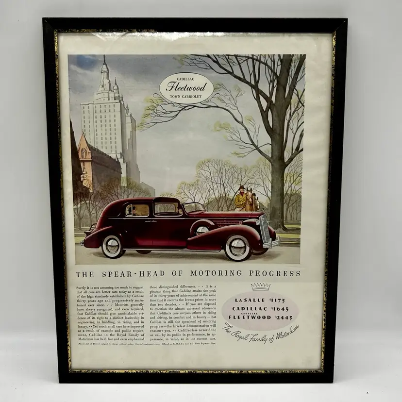Choice Of Framed Vintage Automobile Advertisement 1935-1936 Cadillac, Auburn, Lincoln 