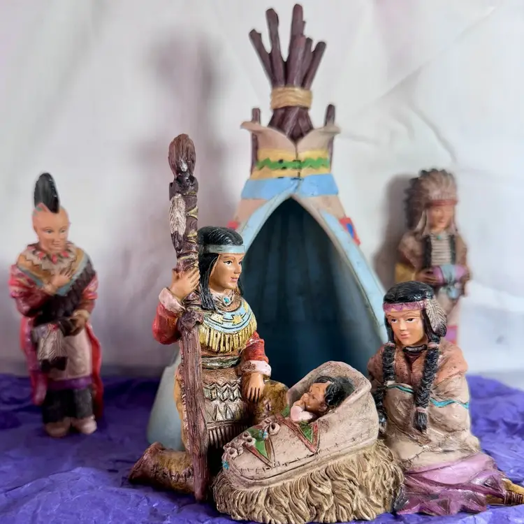 Native American Nativity Set SouthWestern WMG 2010 Resin Collectible 7 Figurines