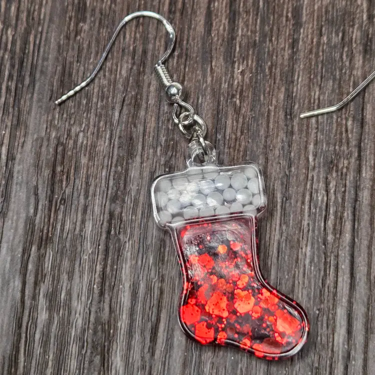 Handmade Resin Stocking Earrings