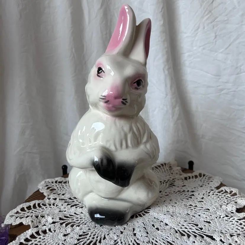 HOBBYIST MADE LARGE CERAMIC EASTER RABBIT 10” TALL
