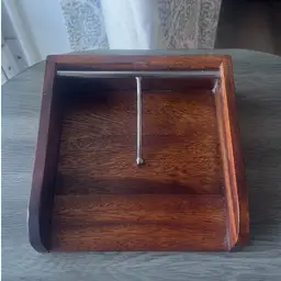 The Cellar Threshold Acacia Wood Napkin Holder With Silver Drop Weight