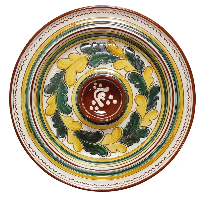 Handmade Simonsen Sandnes Norway Chip and Dip Redware Serving Tray 12.5"