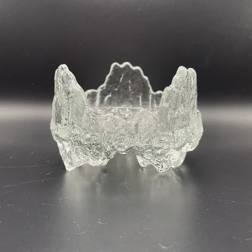 LE Smith Glass Clear Ice Invertible Taper Pillar Candle Holder