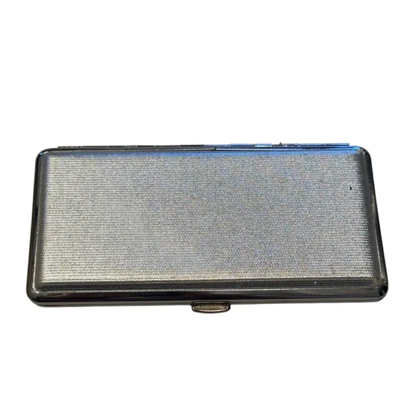 Vintage Brushed Chrome Cigarette Case 5.25”x 2.75”