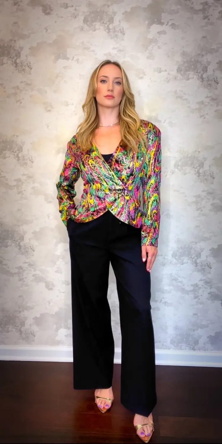 Anne Crimmins for Umi Collections Metallic Blazer