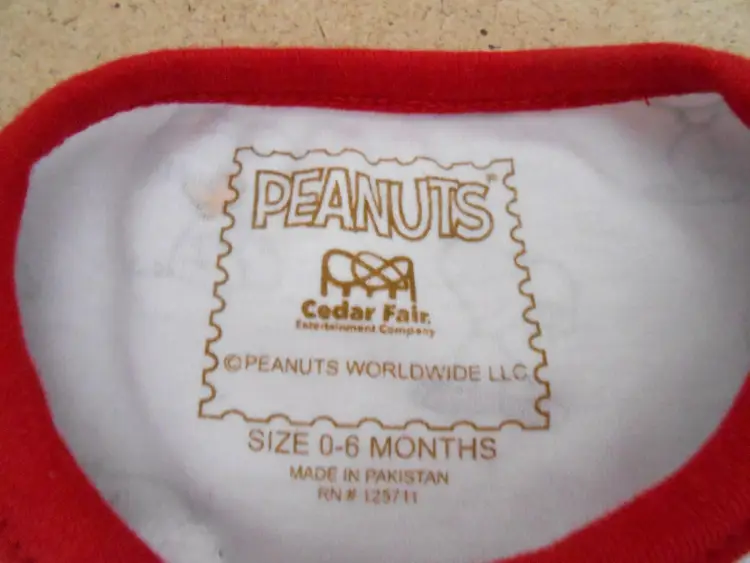 Peanuts Red and White Snoopy Pajamas 0-6 Months